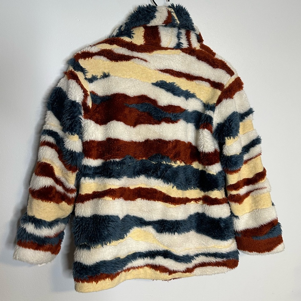 Anthropologie Leona Faux Fur Striped Collared Coat - Picture 6 of 7